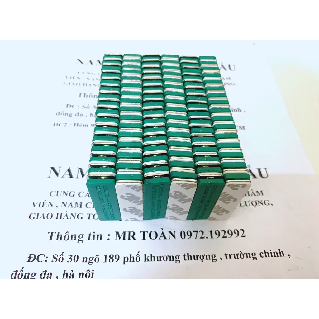 Nam châm thẻ tên kích thước 45x13mm màu xanh