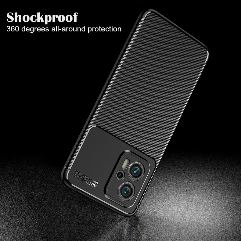 Ốp điện thoại Lenuo TPU sợi cacbon thời trang cho Xiaomi Poco X4 GT 5G/ Redmi Note 11T Pro