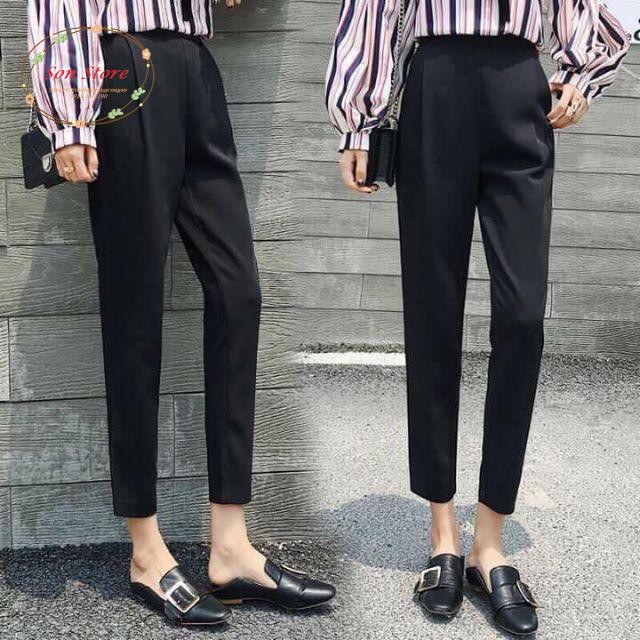 Quần baggy công sở basic chun sau khoá sườn | BigBuy360 - bigbuy360.vn