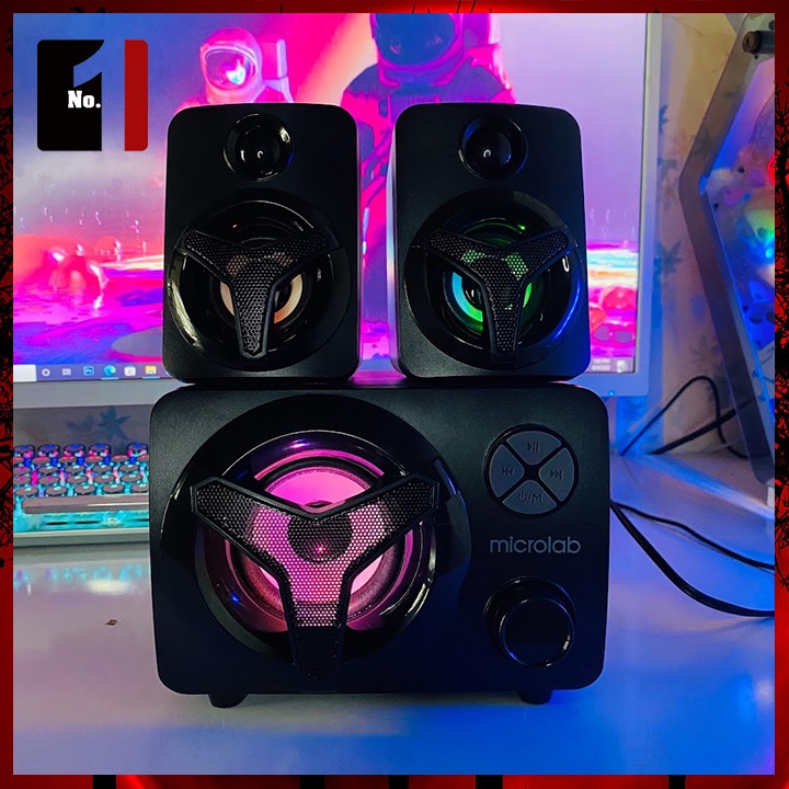 Loa Máy Tính Bluetooth Mini Để Bàn 2.1 Led RGB MICROLAB U210 Loa Vi Tính Gaming Âm Thanh Hay Bass Lớn Có Dây