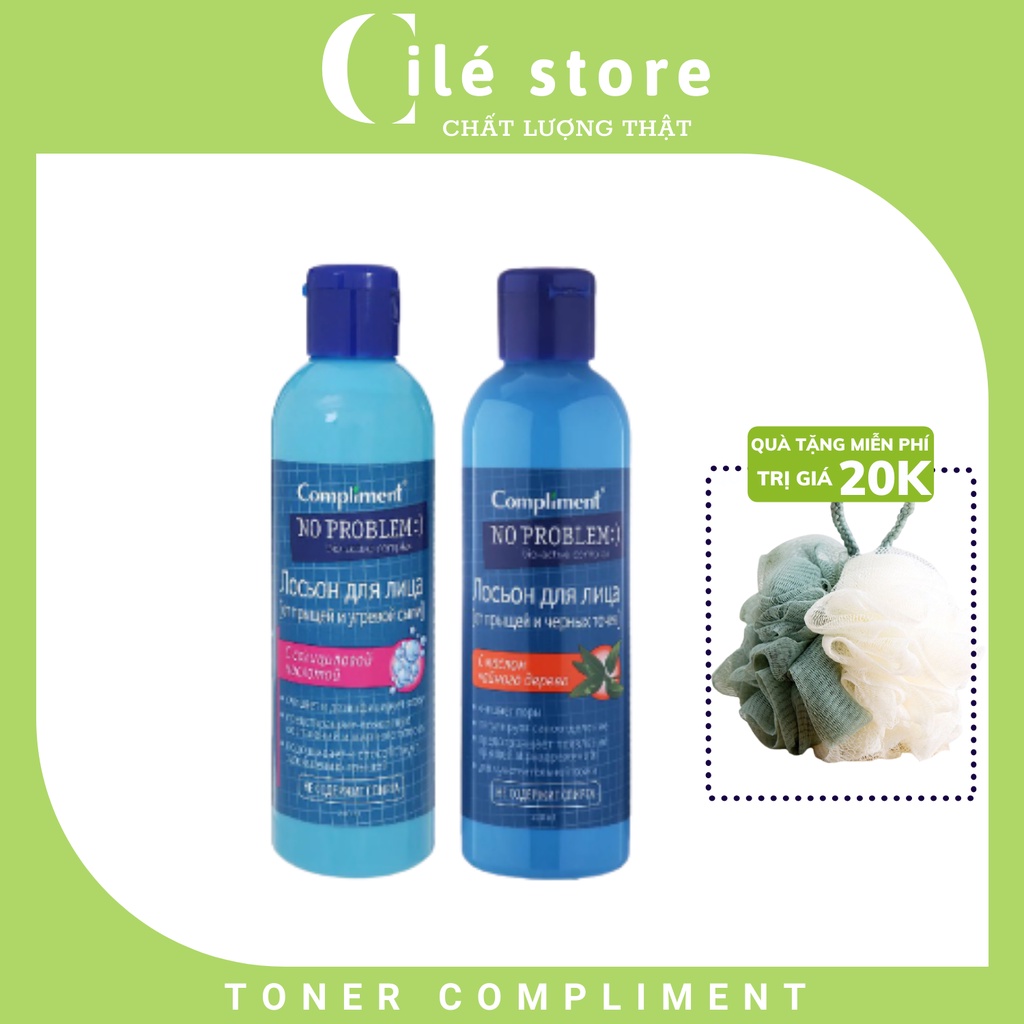 Toner Compliment No Problem Kiềm dầu, Giảm Thâm, Viêm, Mụn 200ml