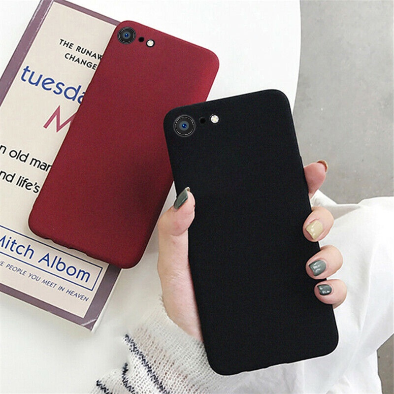 Ốp Điện Thoại Mềm Mặt Nhám Cho iPhone X XS Max XR 6 6S 7 8 Plus SE