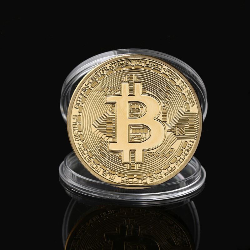 Đồng Xu Bitcoin mạ vàng làm kỷ niệm vật may mắn