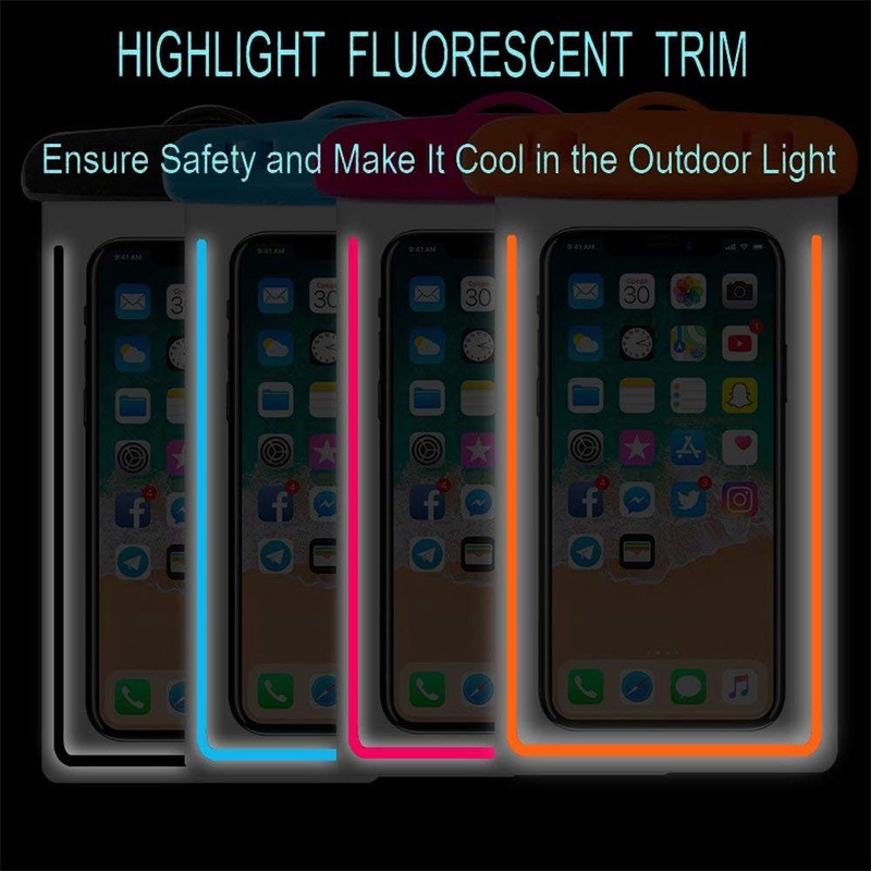 Túi Đựng Điện Thoại Chống Thấm Nước Màu Dạ Quang Cho Android Samsung Xiaomi iPhone 11 XS MAX 8 7 6 6S Plus