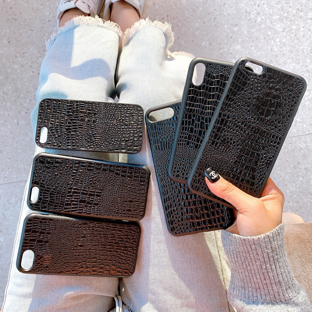ỐP LƯNG DA IMD DÀNH CHO IPHONE VÂN NỔI CROCODILE BLACK - N123
