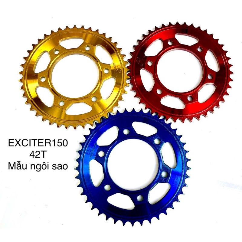 Nhông sên dĩa EXCITER150 42T  - WINNER 44T hoa văn thương hiệu GH  hàng chất lượng cao