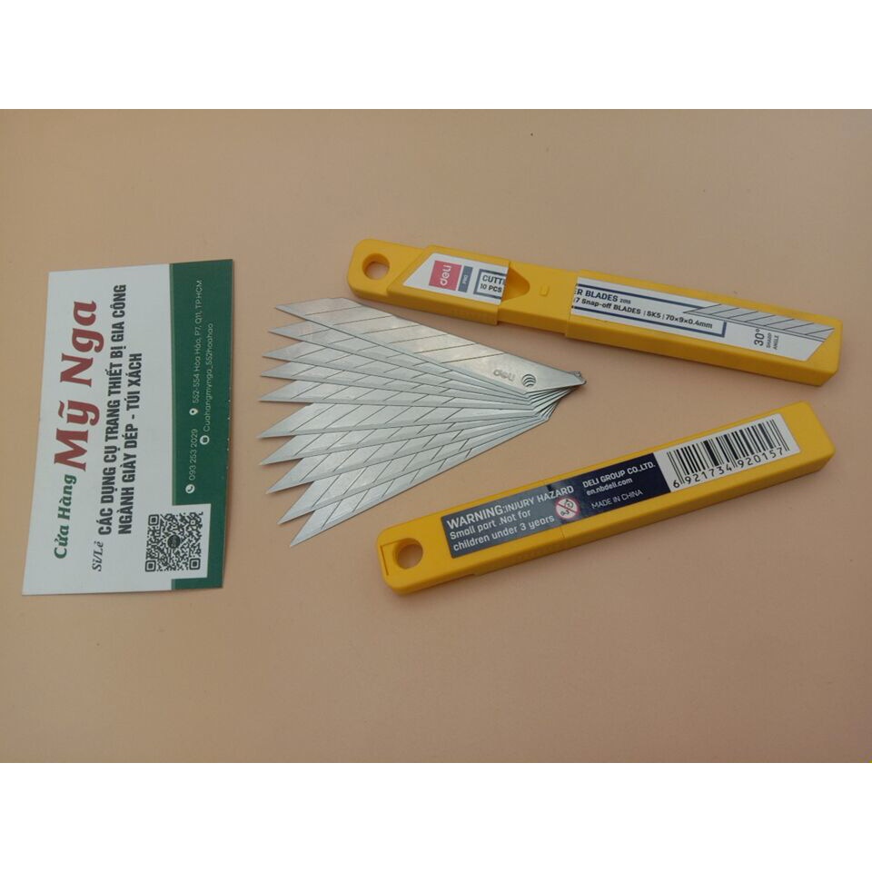 Lưỡi dao rọc giấy - lưỡi nhỏ deli 0.4x9x70