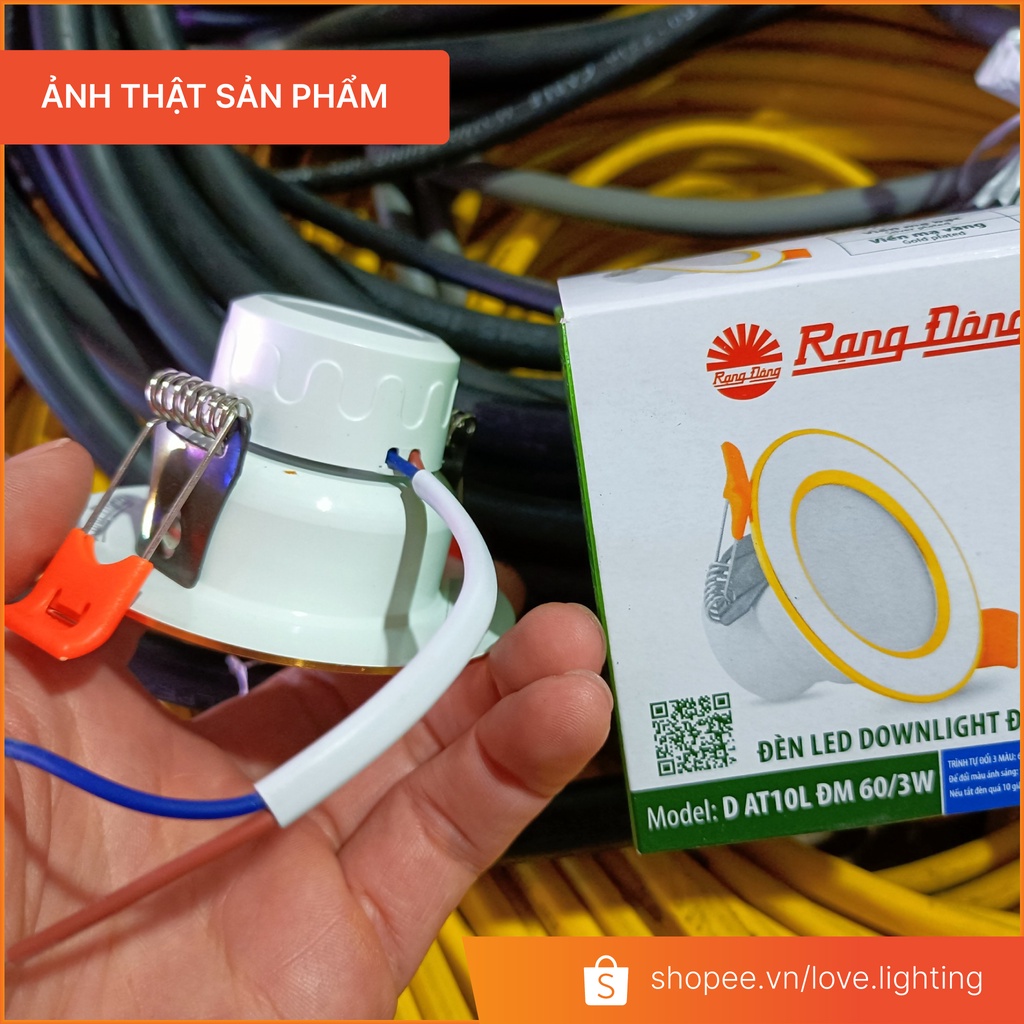 Đèn LED Âm trần Downlight Đổi màu AT10 viền vàng viền bạc hàng chính hãng
