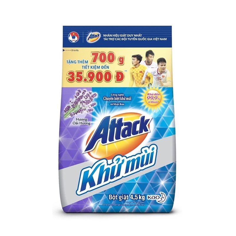 Bột giặt ATTACK 4,5kg 3 hương