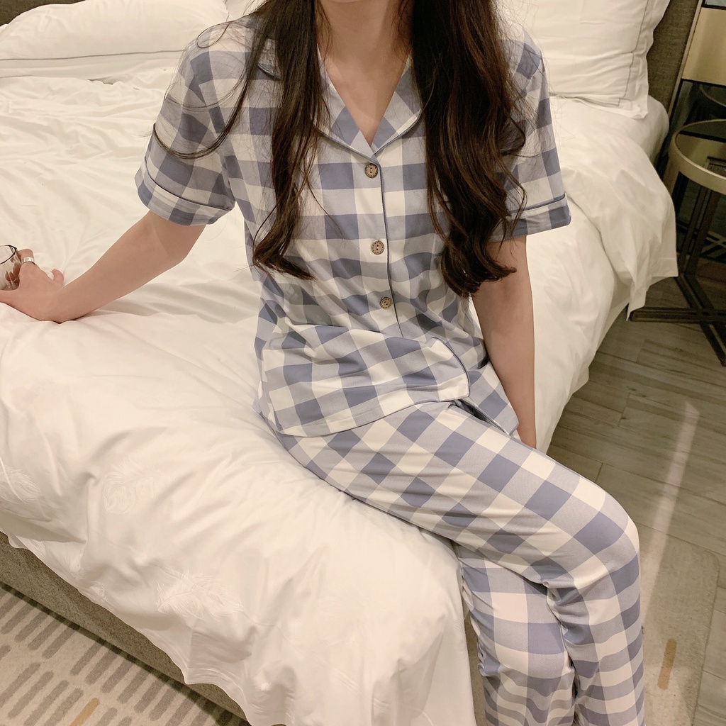 Bộ Mặc Nhà Nữ Caro siêu xinh