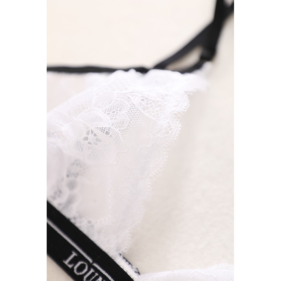 LOUNGE Sale Xả - Áo Bralette Ren Sexy Không Mút Tặng Kèm Quần Lọt Khe Cùng Loại | BigBuy360 - bigbuy360.vn