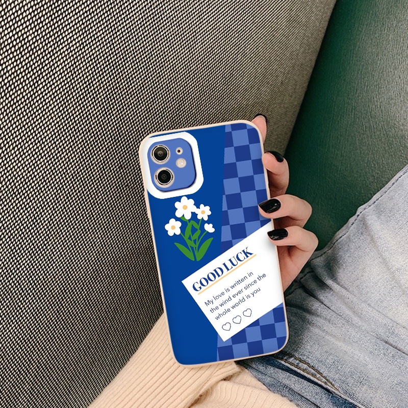ỐP LƯNG IPHONE SILICON MÀU BẢO VỆ CAMERA cạnh vuông ốp iphone màu blue Good Luck 6/7/8/Plus/X/Xr/11/Pro/Max/12/13/promax
