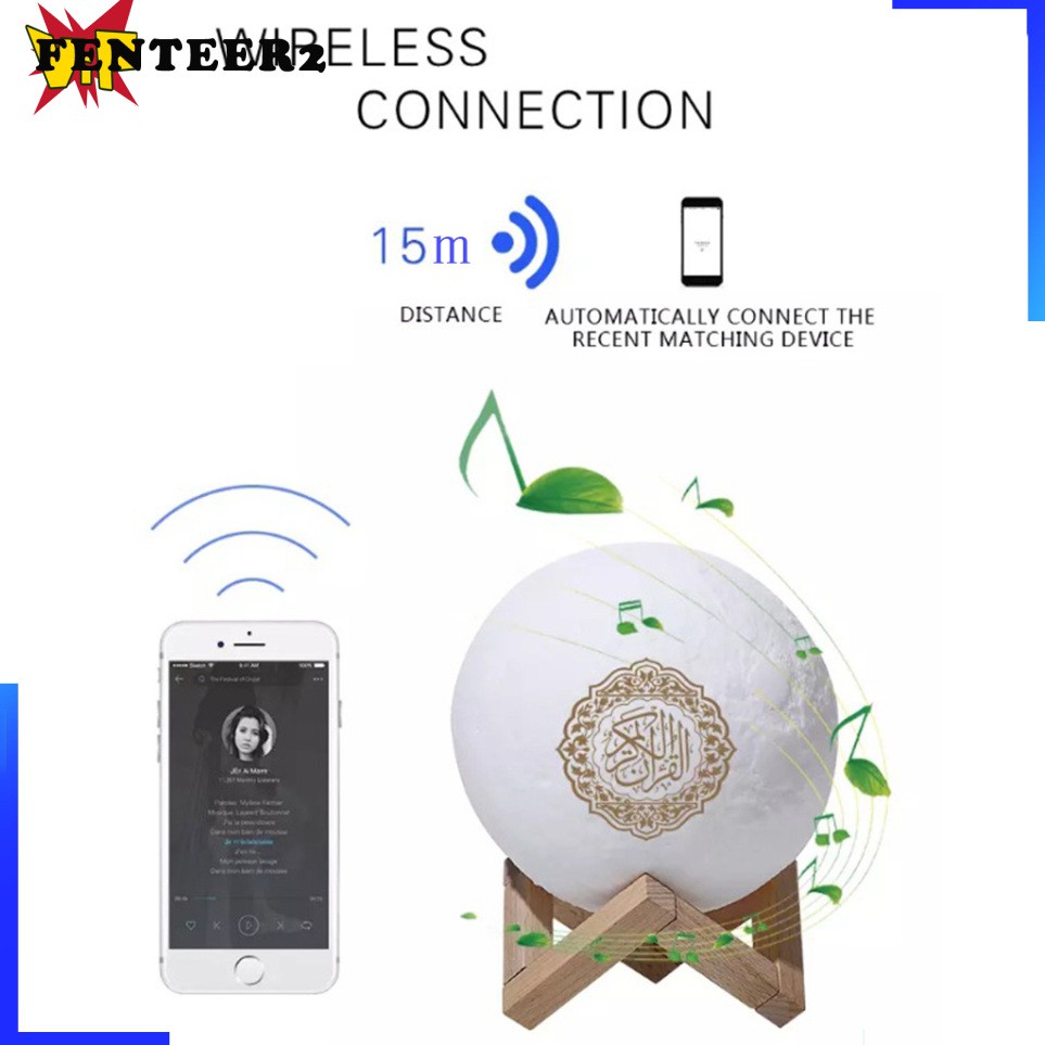 (Fenteer2 3c) Loa Bluetooth Hình Mặt Trăng 3d 8gb Tf Fm