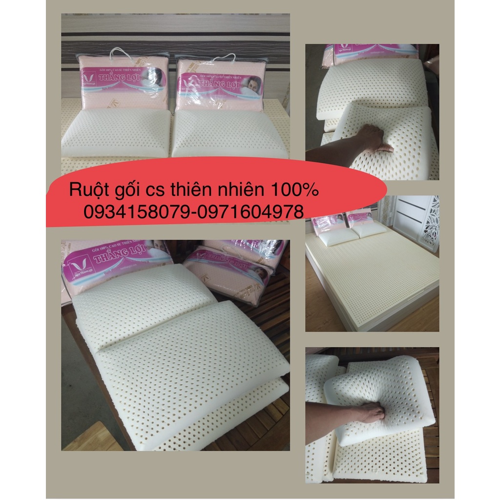 Gối cao su thiên nhiên Thắng Lợi 100% cao su thiên nhiên ruột gối mềm và êm ái kích thước 40x60cm