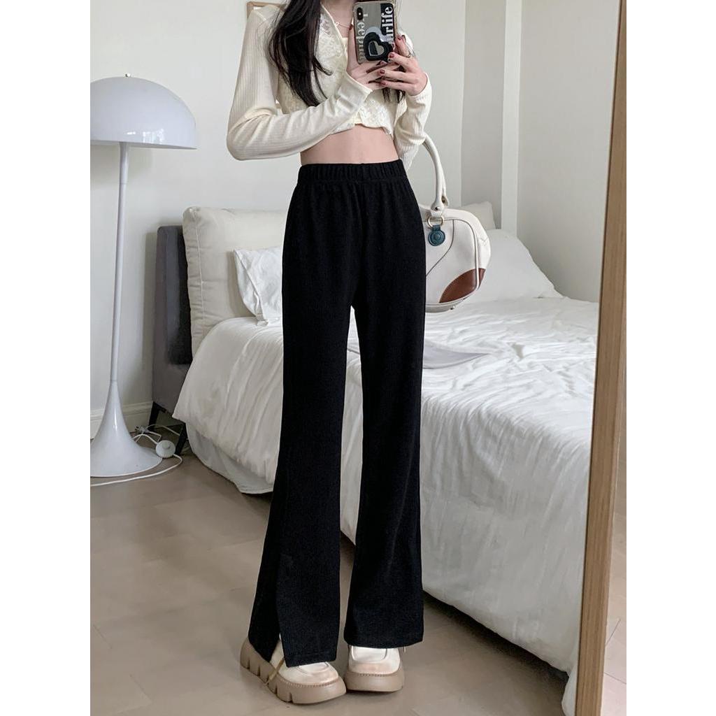 Quần Ống Loe Xẻ Tà Màu Sắc Đơn Giản 61166