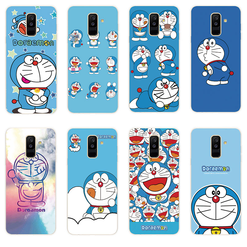 Ốp lưng TPU mềm Samsung Galaxy A6 A6+ Plus A7 A8 A8+ Plus A9 2018 Doraemon hoa văn