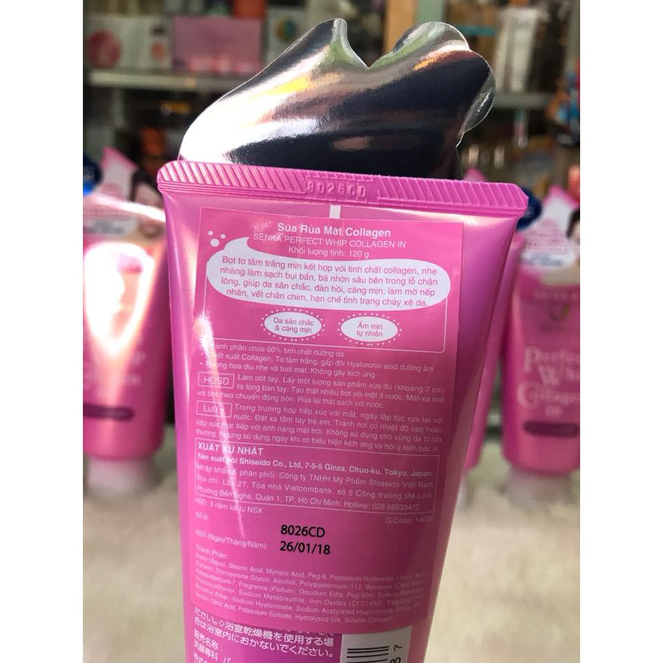 Sữa Rửa Mặt Collagen Senka Perfect Whip Collagen In 120g Nhật Bản | BigBuy360 - bigbuy360.vn