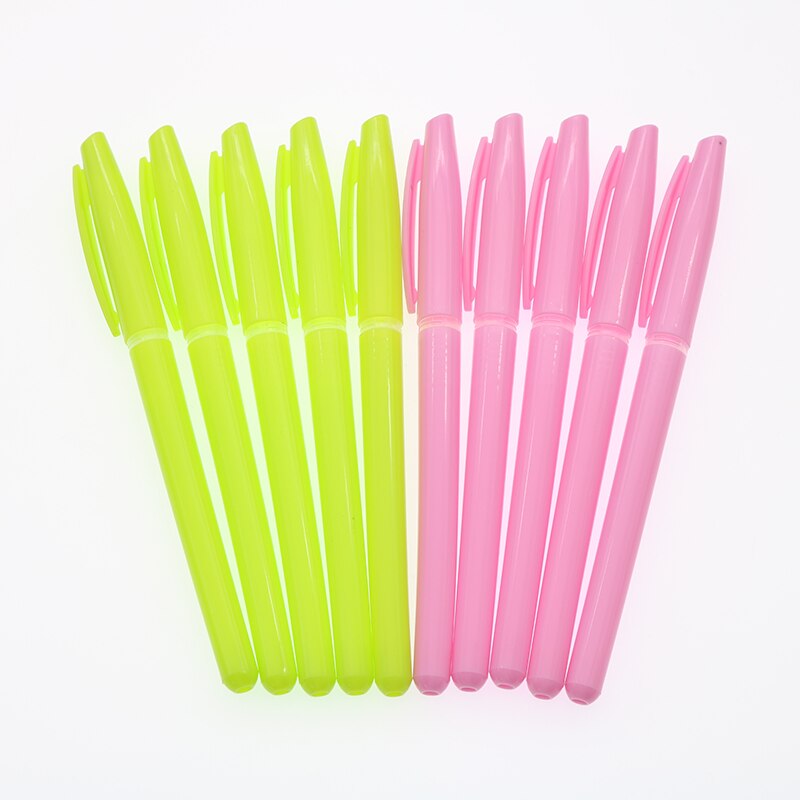 Set 10 vỏ bút gel họa tiết hoạt hình dễ thương dành cho học sinh màu xanh lá/ hồng