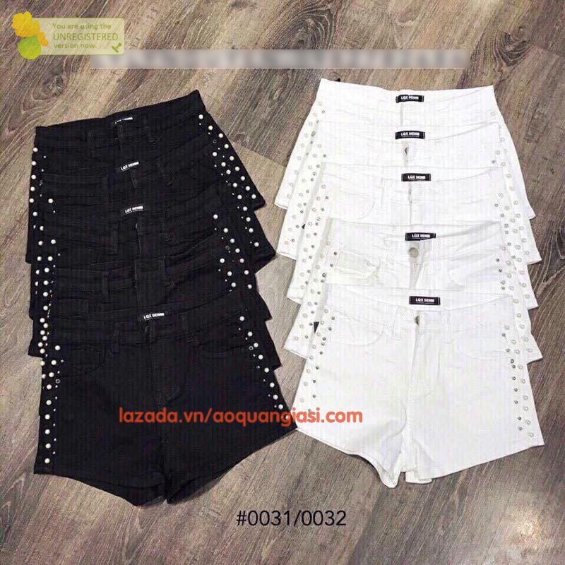 Quần short kaki đính hạt mt289 AQGS