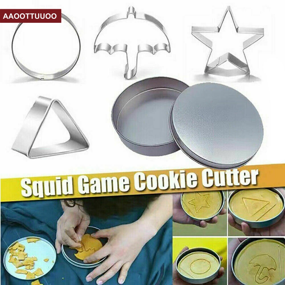 Khuôn làm bánh tráng miệng socola bánh quy kẹo đường kiểu ô dù phong cách Squid Game