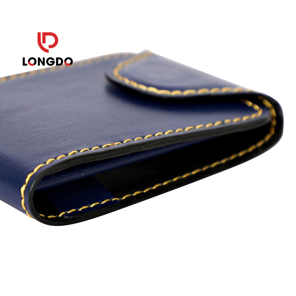 Ví sen 5 màu xanh navy - Ví nam mini - Cam kết 100% da bò thật nhập khẩu - Bảo hành 5 năm - Thương hiệu uy tín Longdo Le