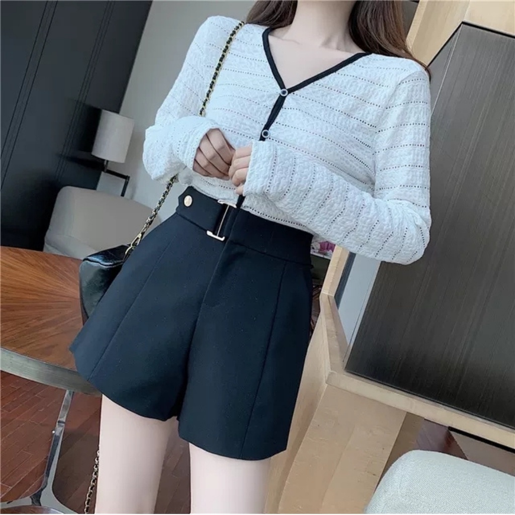 Quần Short Nữ Lưng Cao Kèm Đai Siêu Hot Chất Đẹp Loại 1 N087