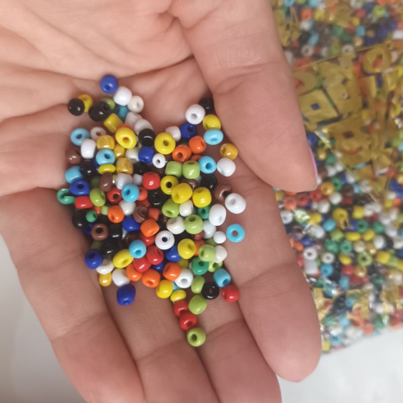 túi 100g hạt nhựa dẹt 3li làm handmade nhiều màu