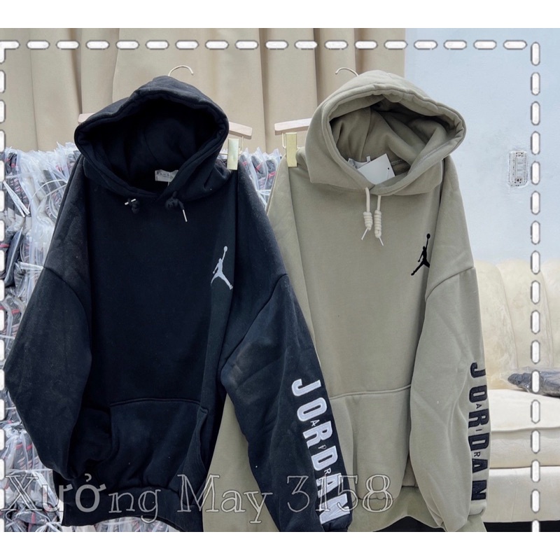 Áo hoodie người bắt bóng JORDA mũ 2 lớp TT7