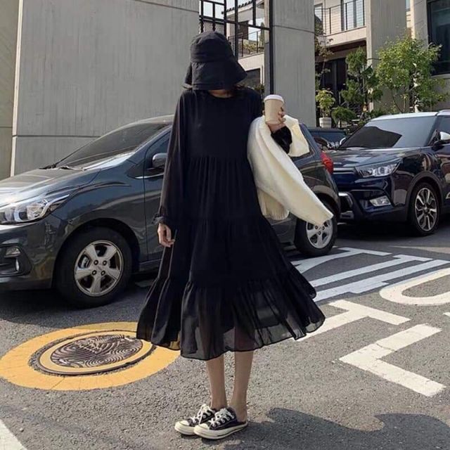 [TẶNG MÃ GIẢM GIÁ 20K ] VÁY BABYDOLL TẦNG XÒE TAY DÀI CỰC XINH CHO TEEN | BigBuy360 - bigbuy360.vn