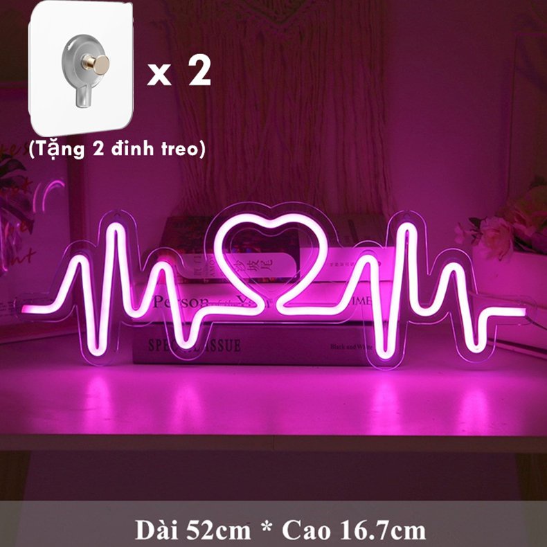 【Tặng MÓC TREO 】Đèn Led Neon hình chữ Love quà tặng Valentine ,lễ tình nhân trang trí DECOR phòng ngủ hộp PIN + USB MOXI