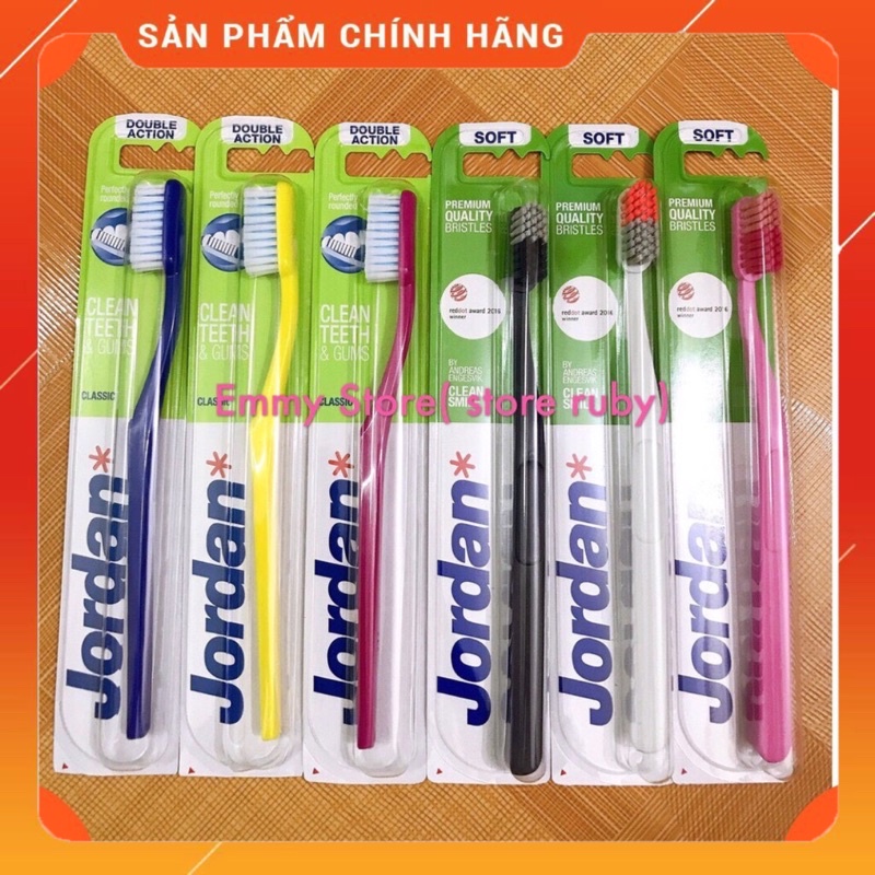 Bàn Chải Đánh Răng JORDAN Double action Classic & Clean Smile Soft Hàng Malaysia