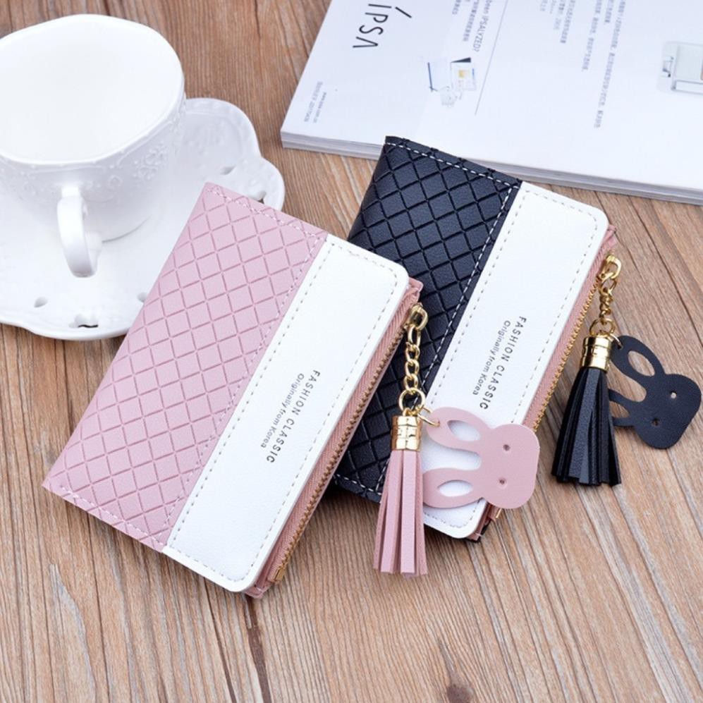 Ví nữ mini cầm tay khóa kéo và tua thời trang V0121314 TX798 | BigBuy360 - bigbuy360.vn