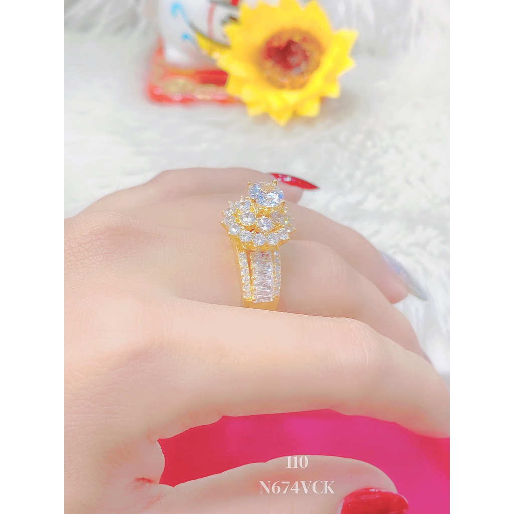Nhẫn nữ đính xoàn N674TCK-139 mạ vàng - trắng cao cấp (giá tốt nhất)