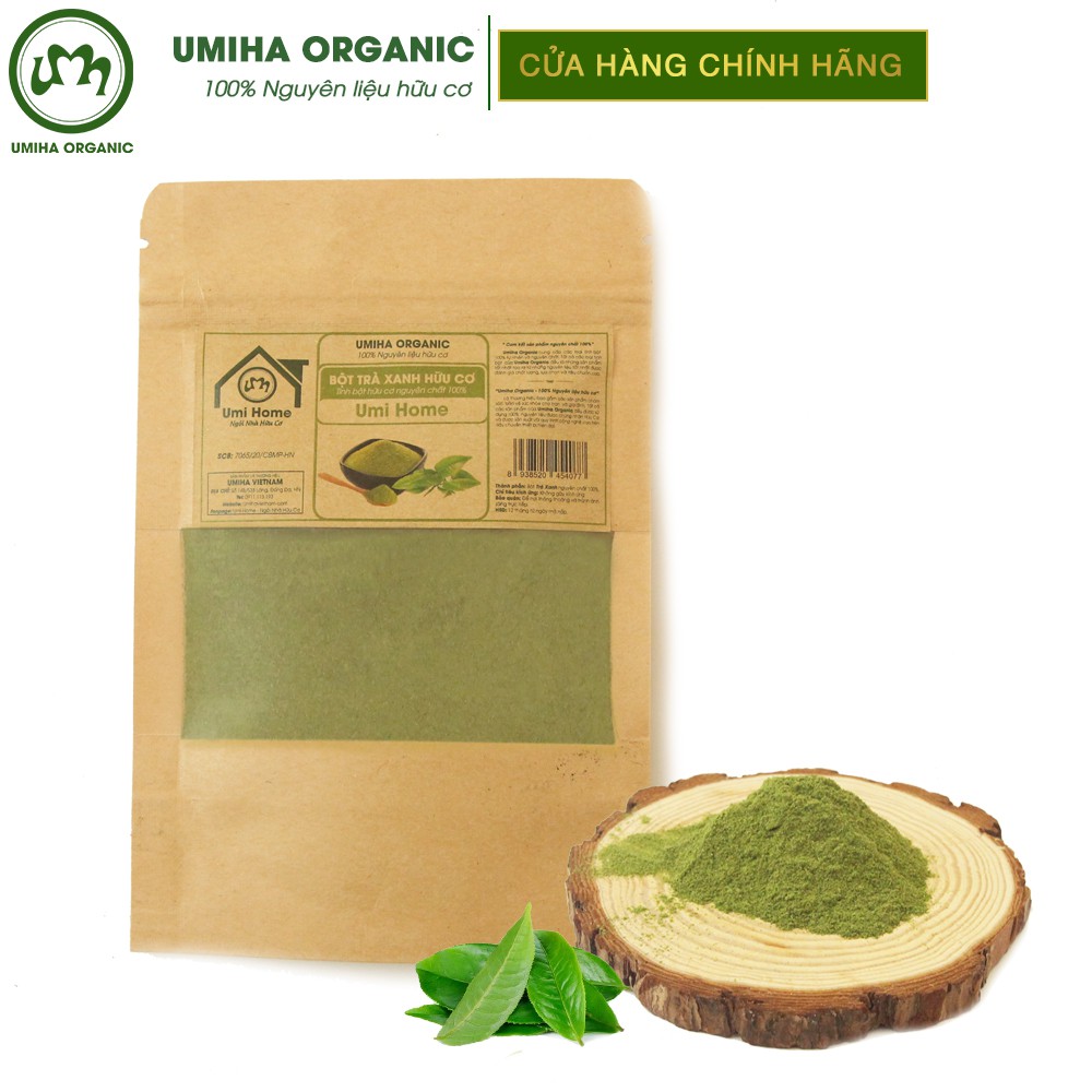 [Mã FMCGMALL -8% đơn 250K] Bột Trà Xanh đắp mặt nạ hữu cơ UMIHA nguyên chất 40G | Green Tea Powder 100% Organic