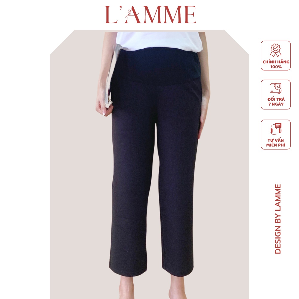 Quần bầu đẹp L'amme Cullotes Q10 phần bụng có dây đai chun điều chỉnh nhiều nấc tiện lợi thiết kế bởi LAMME