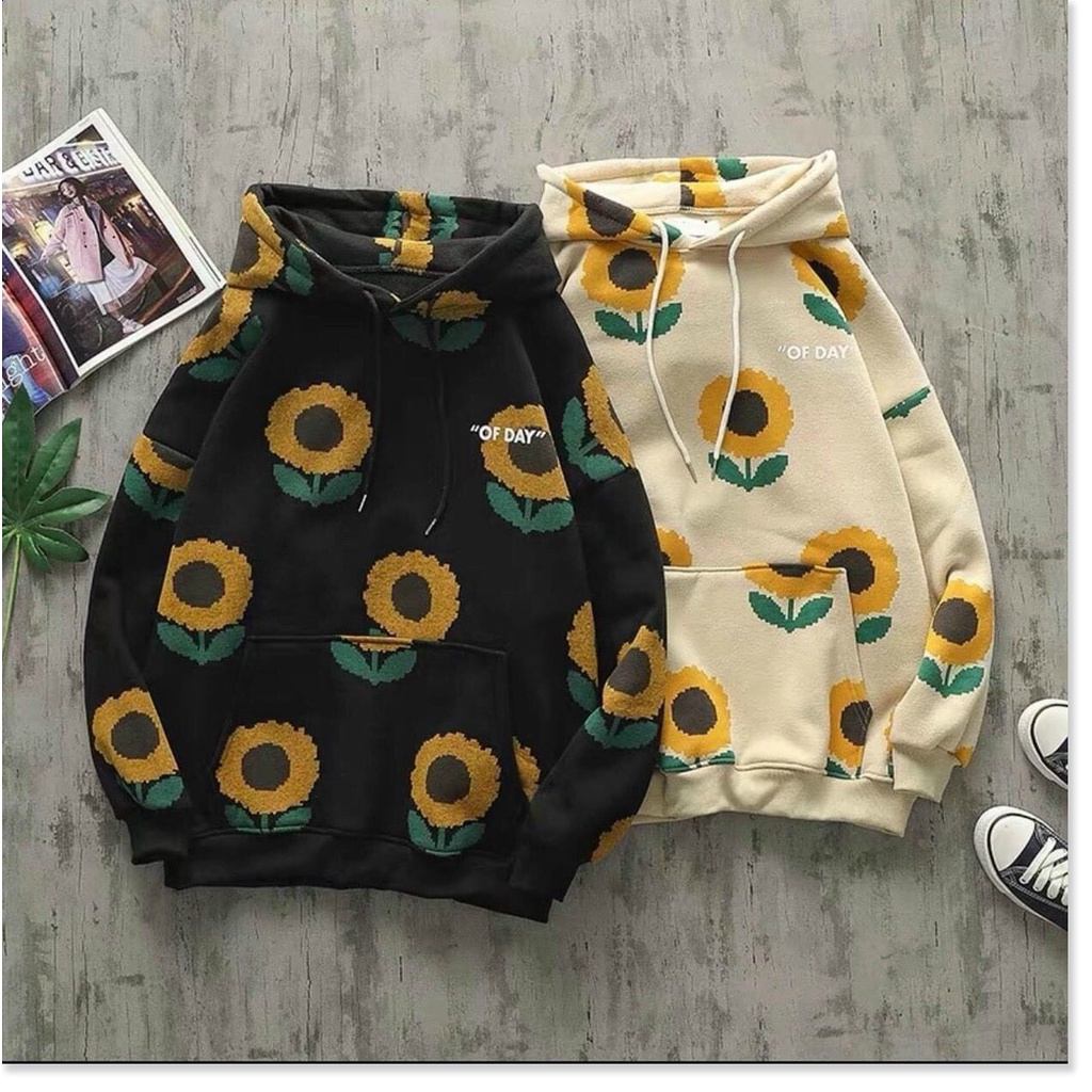 ÁO HODDIES HOẠ TIẾT HOA HƯỚNG DƯƠNG CÓ MŨ CỰC XINH ĐẸP DÀNH CHO CÁC BẠN TRẺ KME FASHION
