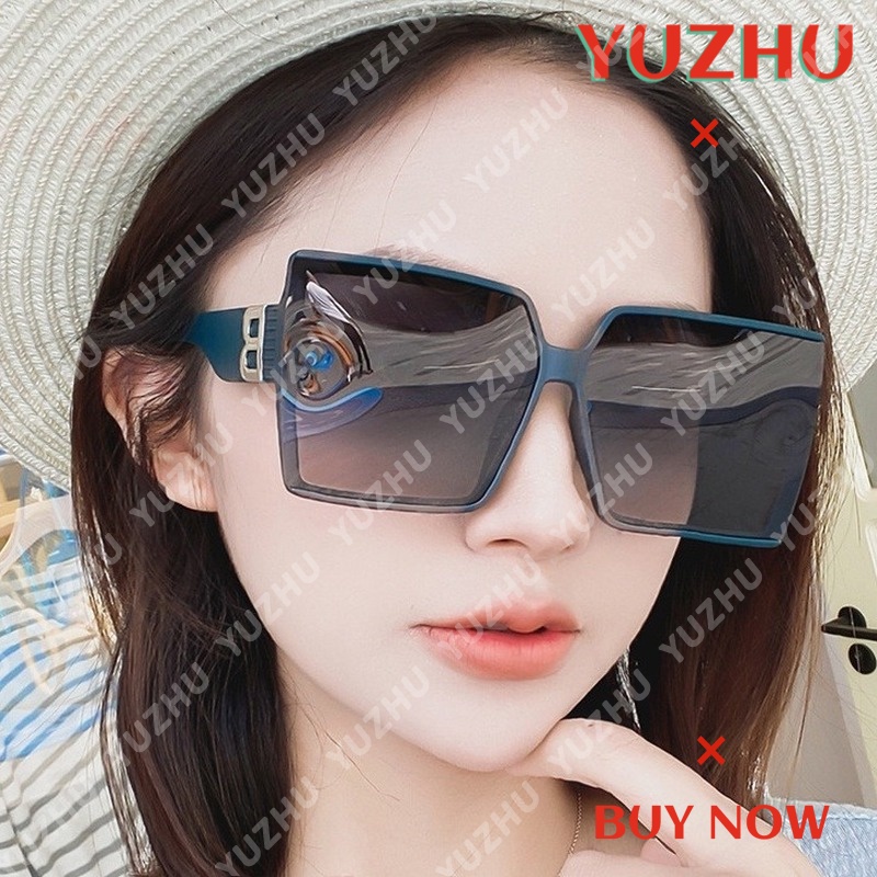 (YUZHU) Kính Mát Gọng Vuông Cỡ Lớn Phong Cách Phương Tây Cổ Điển Thời Trang Cho Nữ