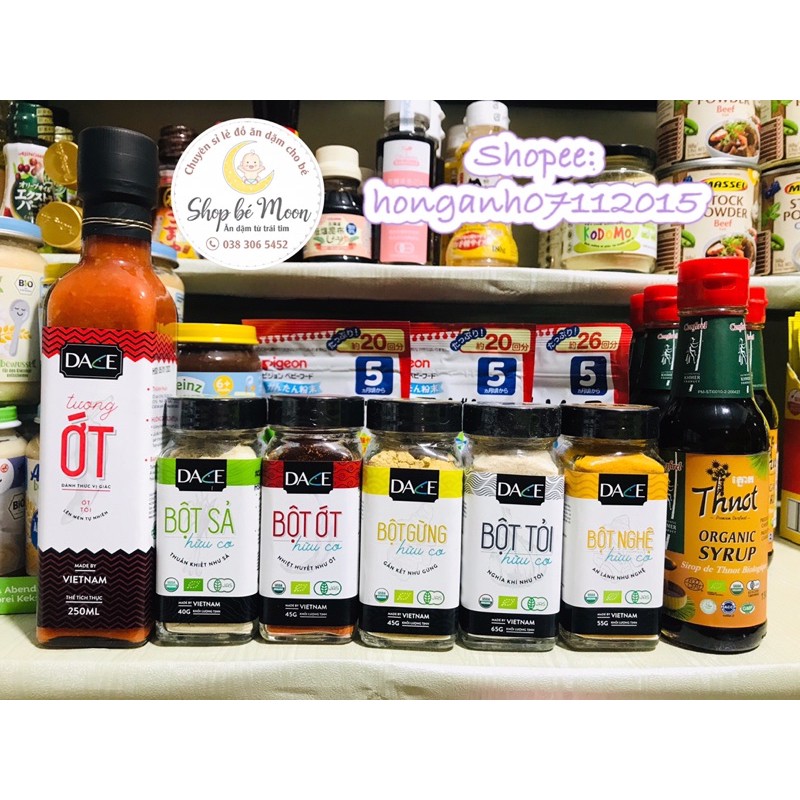 [ORGANIC] Bột tỏi/ Bột Gừng/ Bột nghệ/ Bột Hành/ Bột ớt/ Tương ớt hữu cơ cho bé