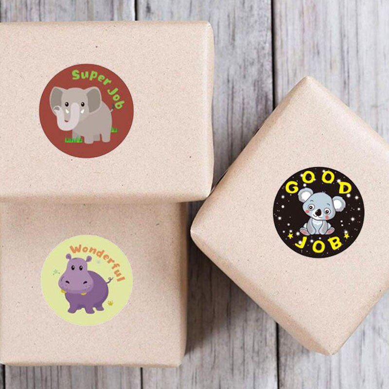 Cuộn 500 miếng dán trang trí hình động vật ngộ nghĩnh đáng yêu