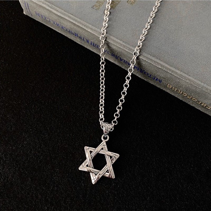 ♞AFF LIGA♞ Vòng cổ mặt ngôi sao năm cánh phong cách thời trang hip hop