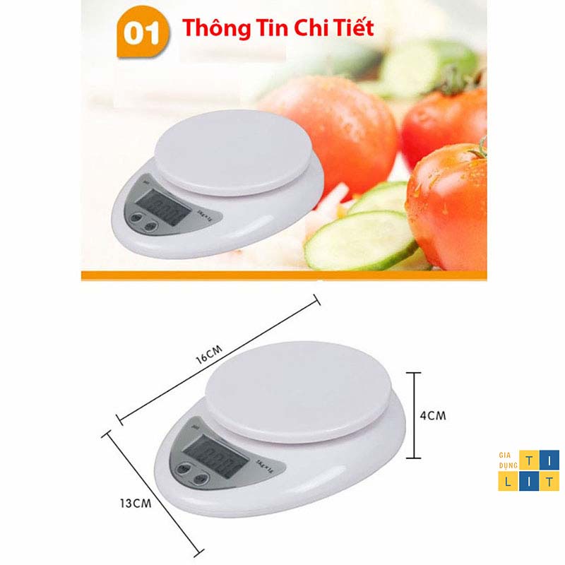 Cân Tiểu Ly 5 Kg Electronic Kitchen Scale – cân thực phẩm gia vị nhà bếp tiện dụng (Cân Tiểu Ly)