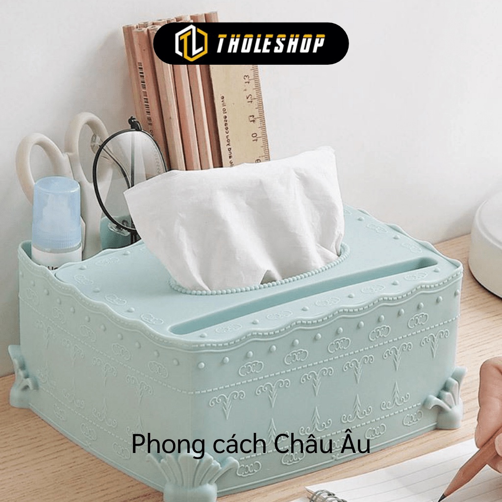 [SGD] Hộp Khăn Giấy Để Bàn - Hộp Đựng Giấy Ăn Có Ngăn Để Đồ Và Điện Thoại Tiện Dụng 8471