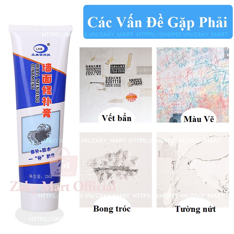 Keo Vá Tường Chống Thấm 250gr - Trám Trét Vết Nứt Khe Hở Tường - Chống Mốc Ẩm