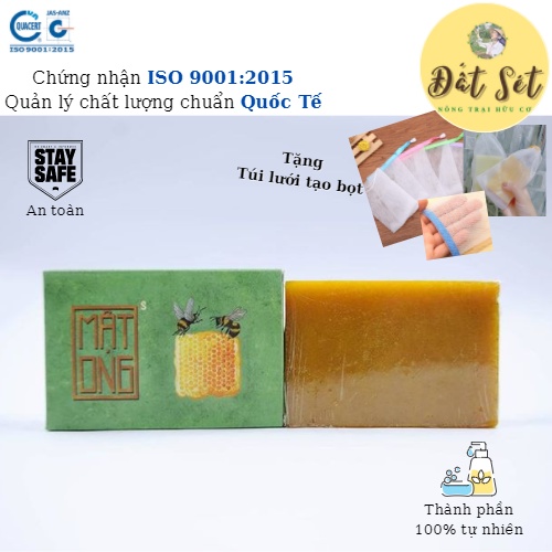 Xà Bông Sinh Dược Hữu Cơ Mật Ong - Đất Sét NTHC - HTX Sinh Dược