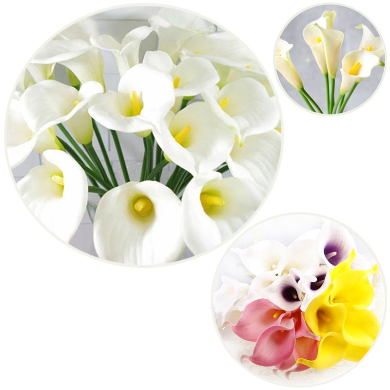 1 Bó Hoa Calla Lily Nhân Tạo Bằng Latex Trang Trí Nhà Cửa