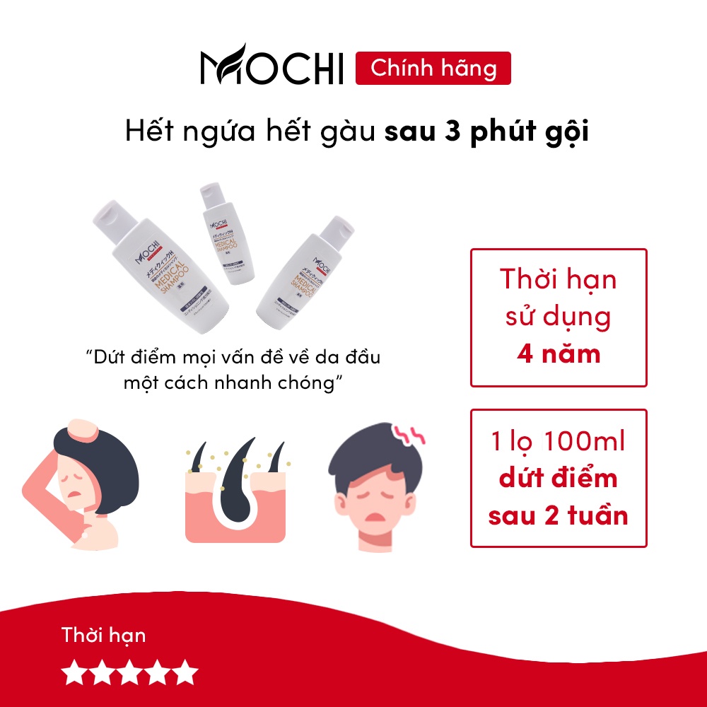 Dầu gội chống gàu Mochi Medical Nhật Bản dầu gội sạch gàu Mochi hết nấm ngứa trong 2 tuần
