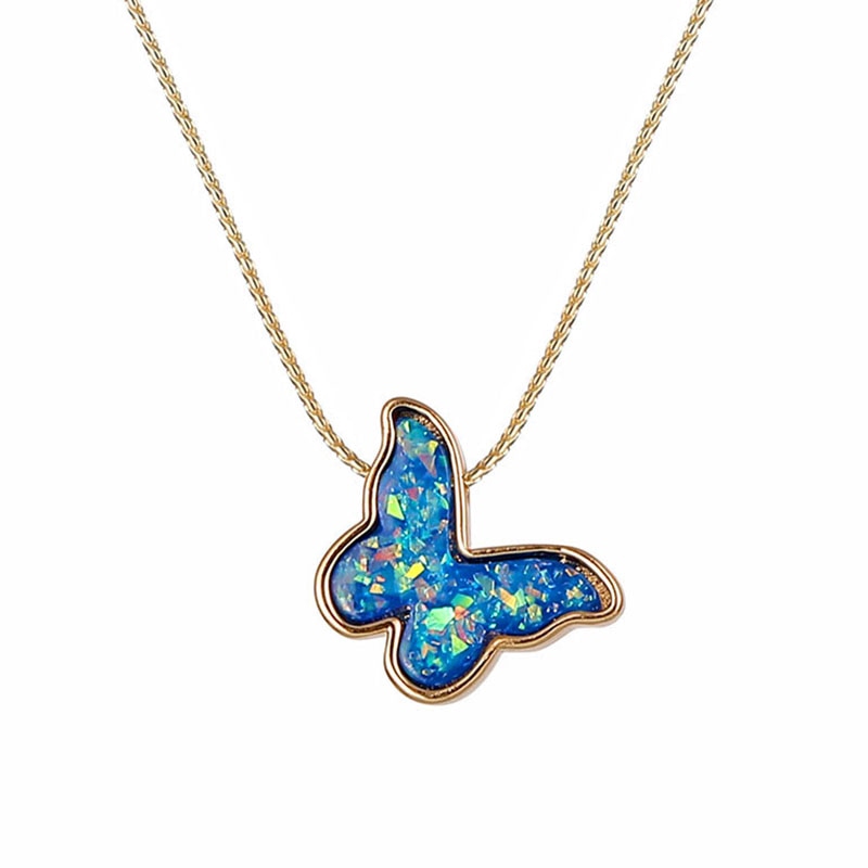 2020 Butterfly Pendant Necklaces For Women Girls Fashion Pink Gold Necklace Elegant Choker Fashion Sweet Jewelry Gifts