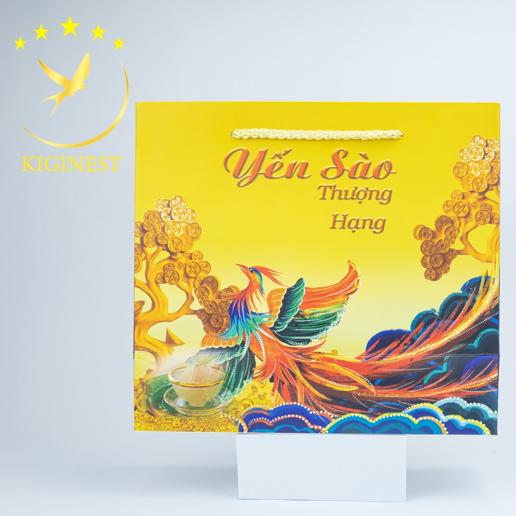 TÚI GIẤY ÉP KIM ĐỰNG HỘP YẾN 100G - MẪU NGANG 29X27CM