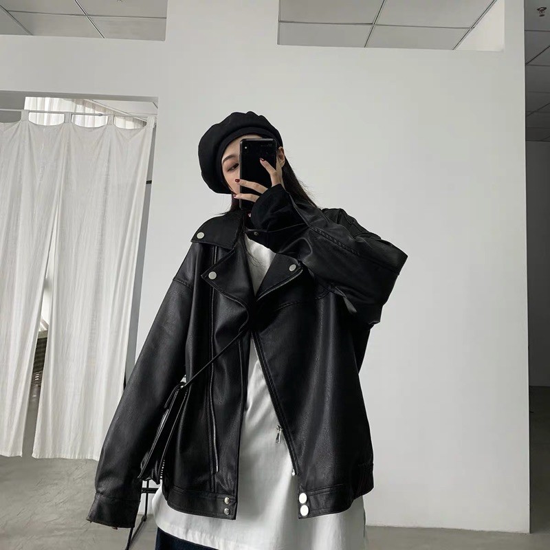 ÁO KHOÁC DA BIKER ULLZANG CHẤT XỊN (SẴN)