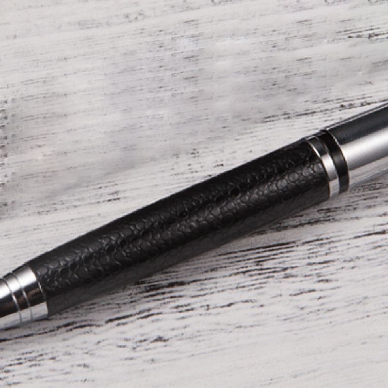 Bút Bi Mực Đen Ngòi 0.5mm Vỏ Da Sang Trọng